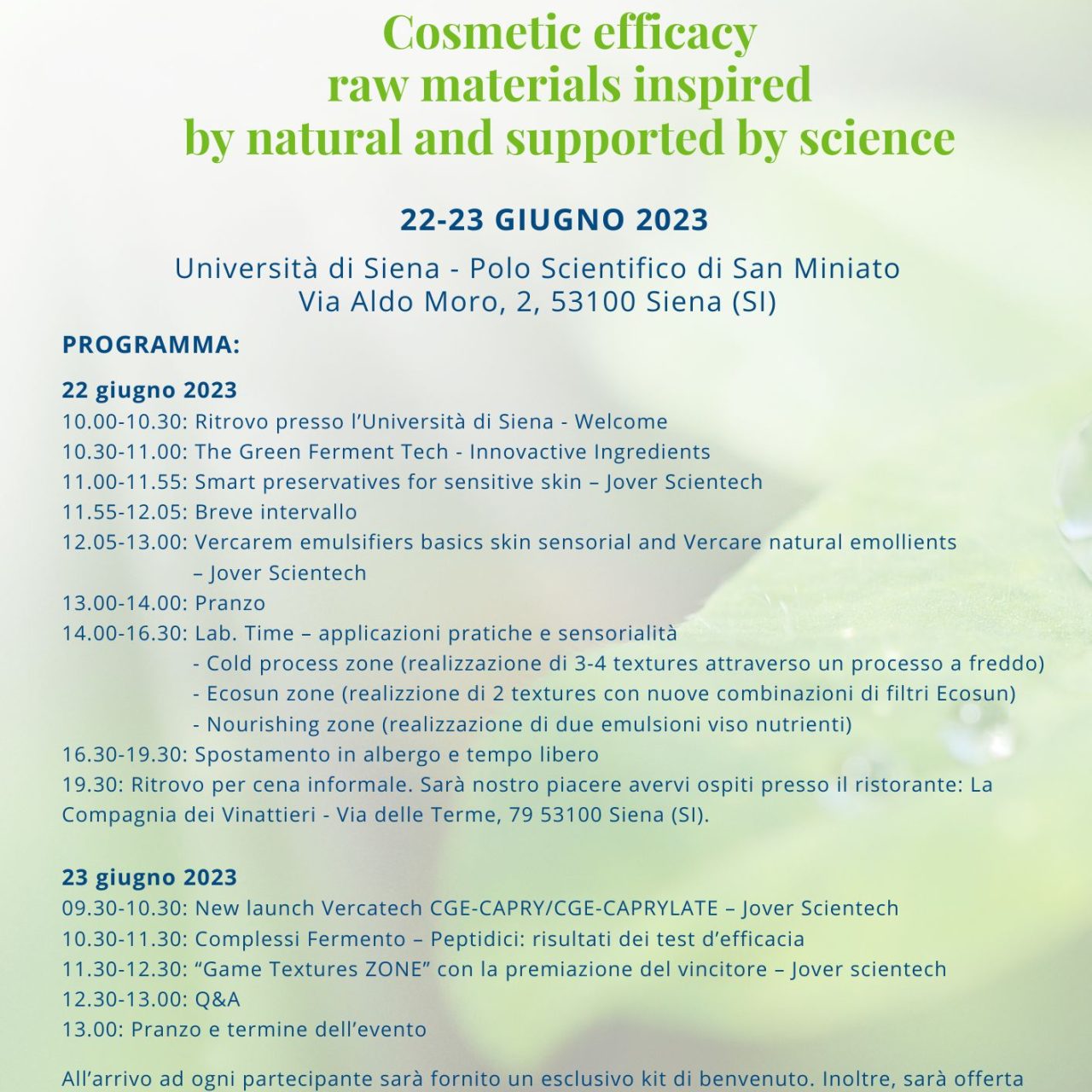 Cosmetic efficacy raw materials inspired by natural and supported by science – SIENA